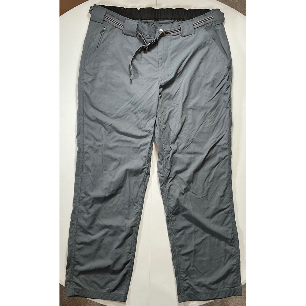 Duluth Trading Co Hiking Pants Mens XL x 32 Grey Nylon Built In Belt Gorpcore